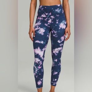 Lululemon Align high rise, pant, 25” inseam. Tie dye blue/pink.  Size 4- EUC